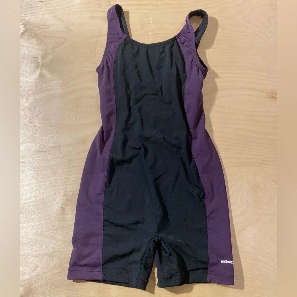 Water Pro Women's Black and Purple One Piece Swimsuit 12 (OM)